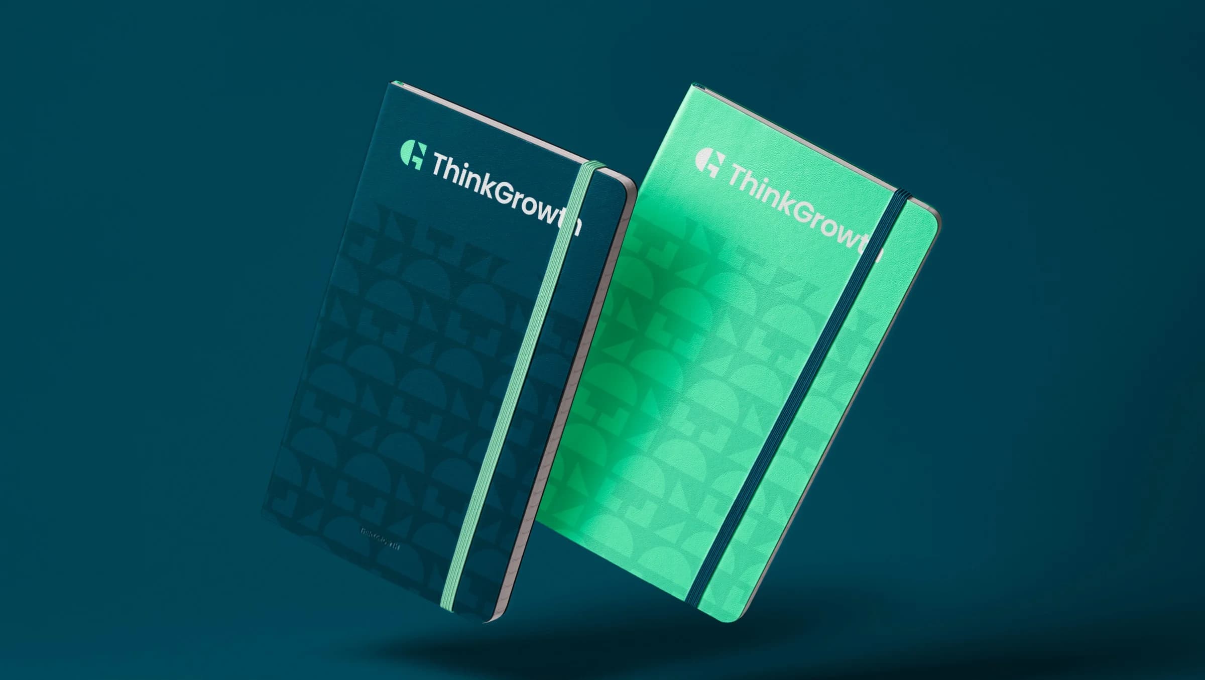 ThinkGrowth notebooks in Deep Teal and Mint Green