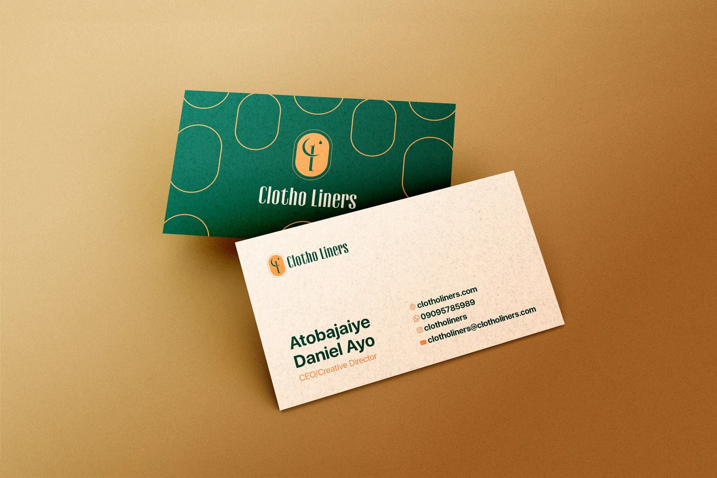 Clotho Liners business cards