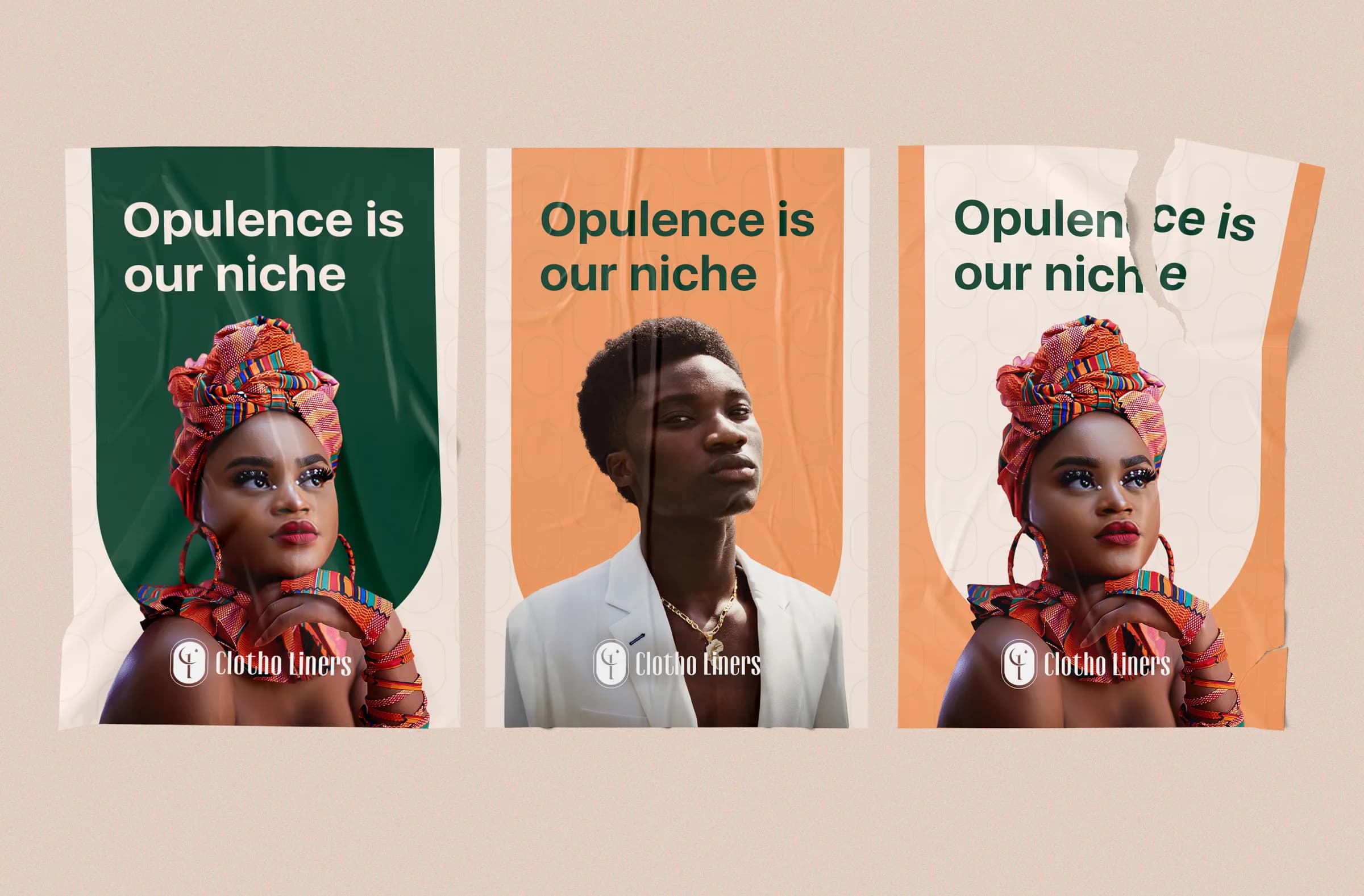 Three Clotho Liners campaign posters