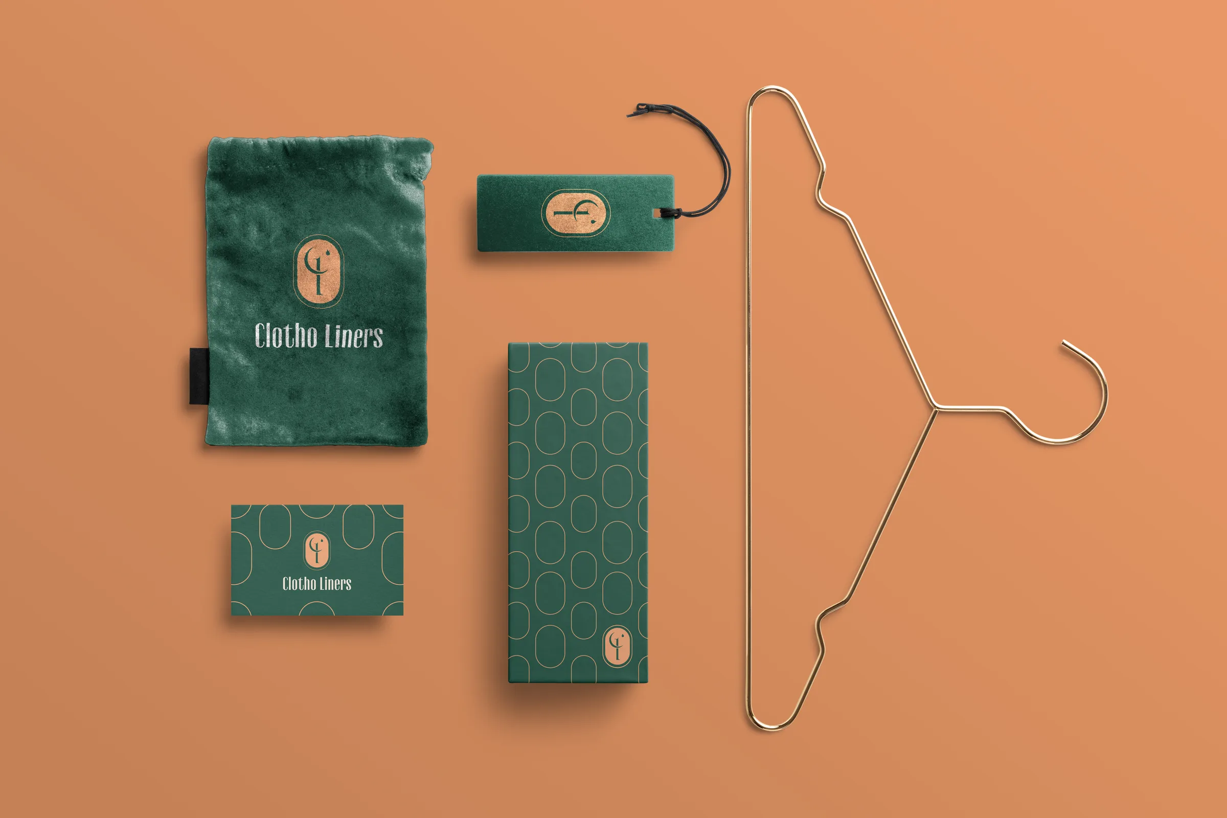 Clotho Liners tags and stationery on orange