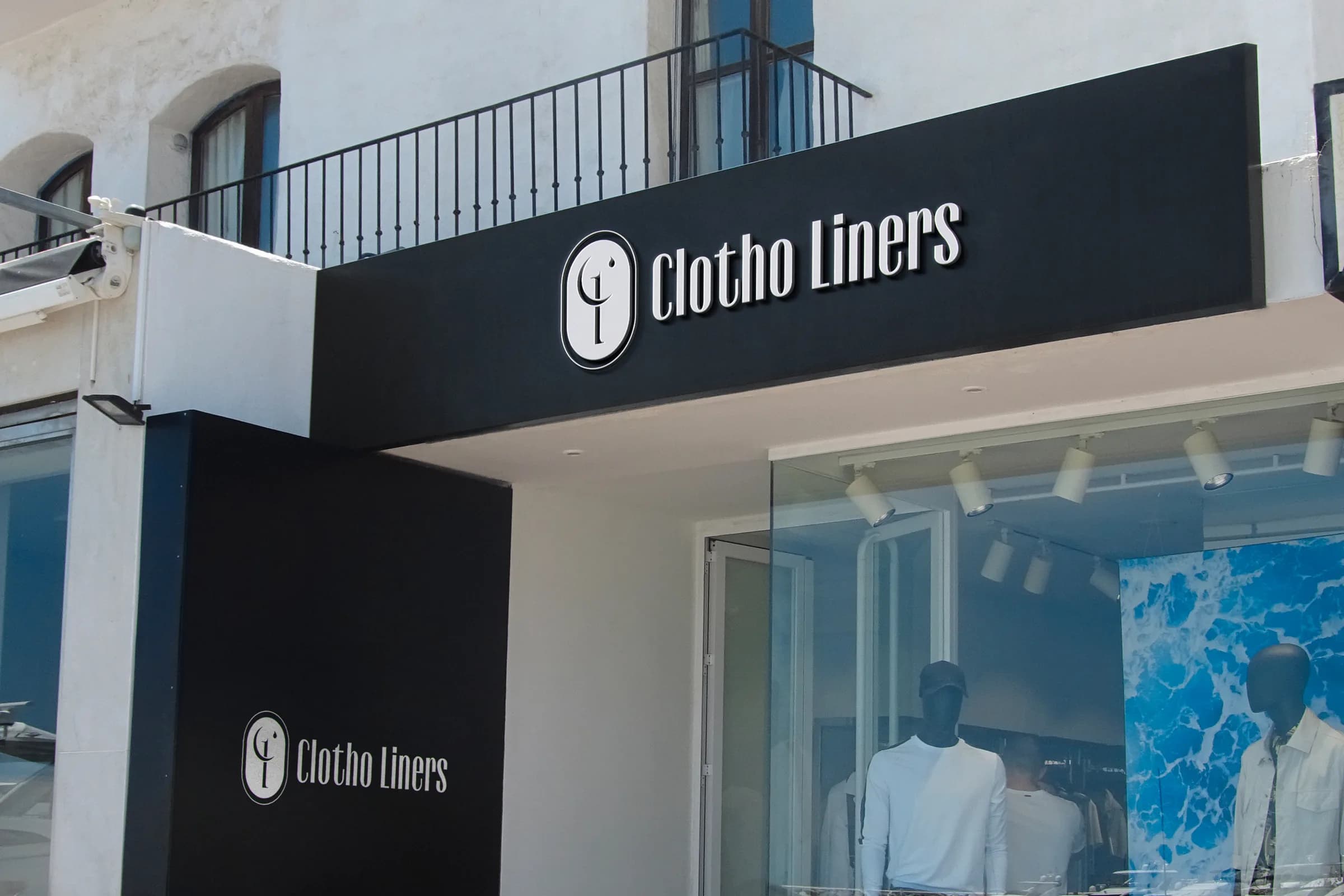 Clotho Liners storefront signage