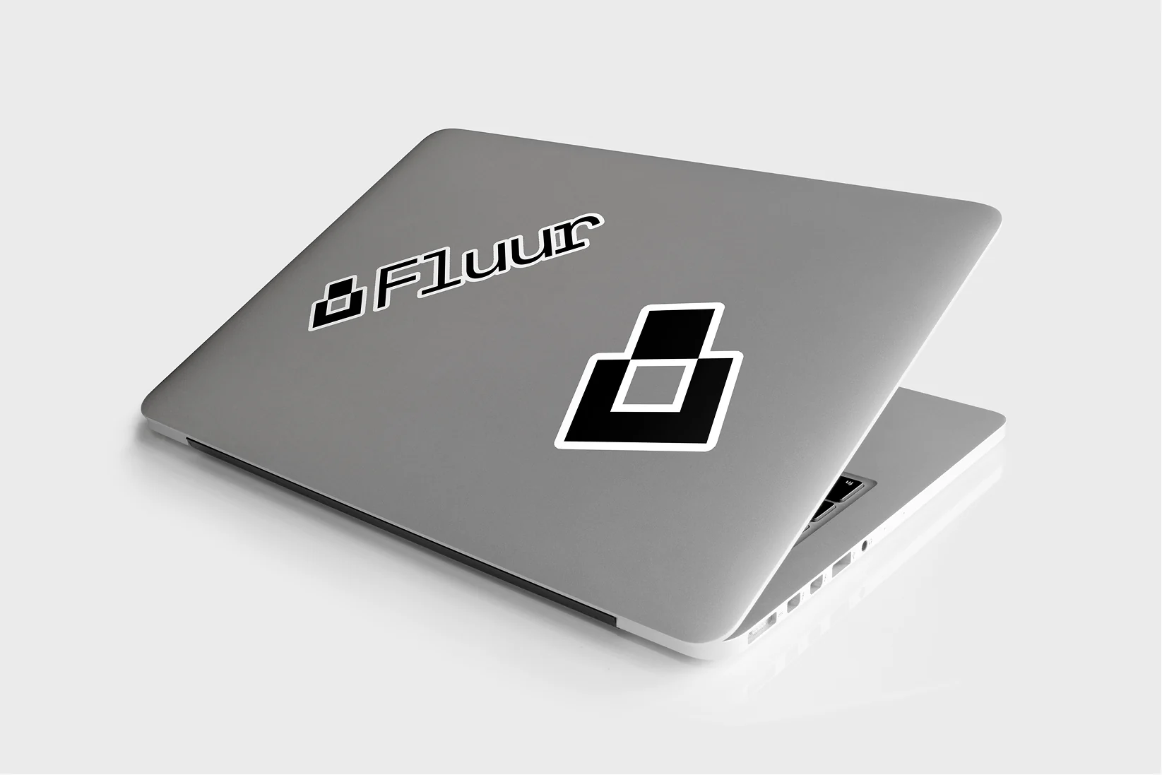 Fluur sticker on a laptop