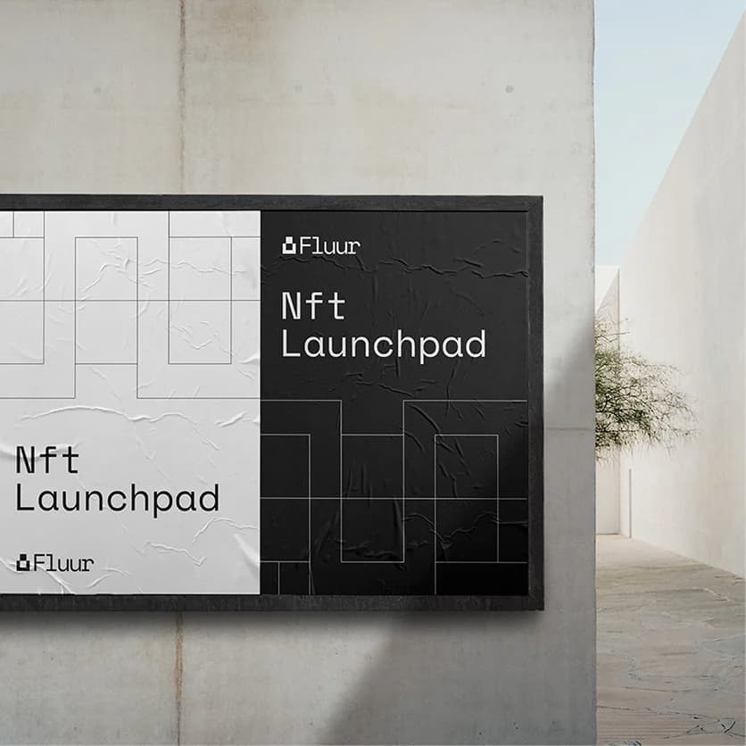 Fluur NFT Launchpad wall signage
