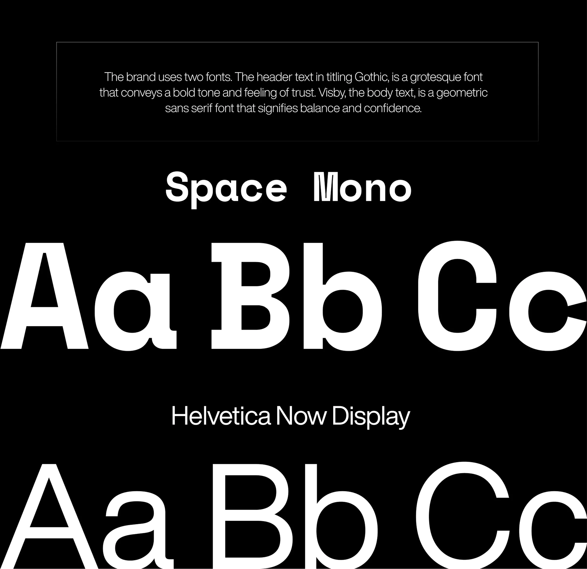Fluur typography: Space Mono and Helvetica Now Display