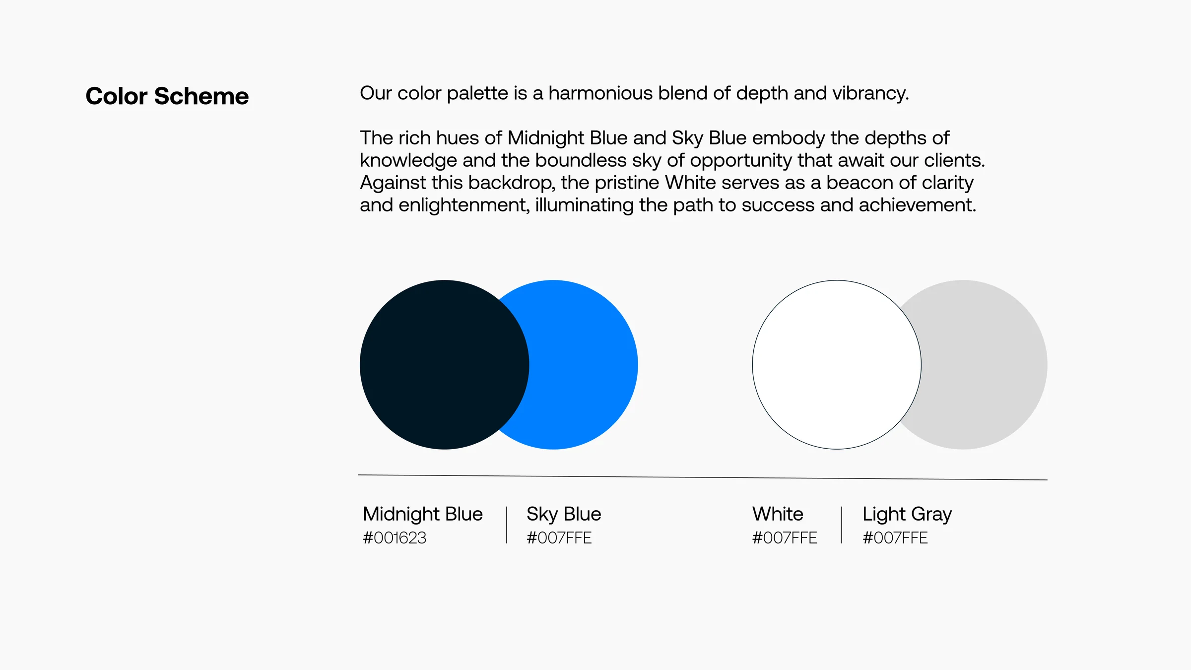 TFA Hub colours: Midnight Blue, Sky Blue, White and Light Gray