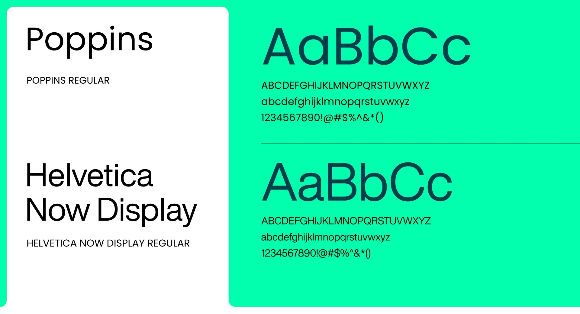 ThinkGrowth typography: Poppins and Helvetica Now Display