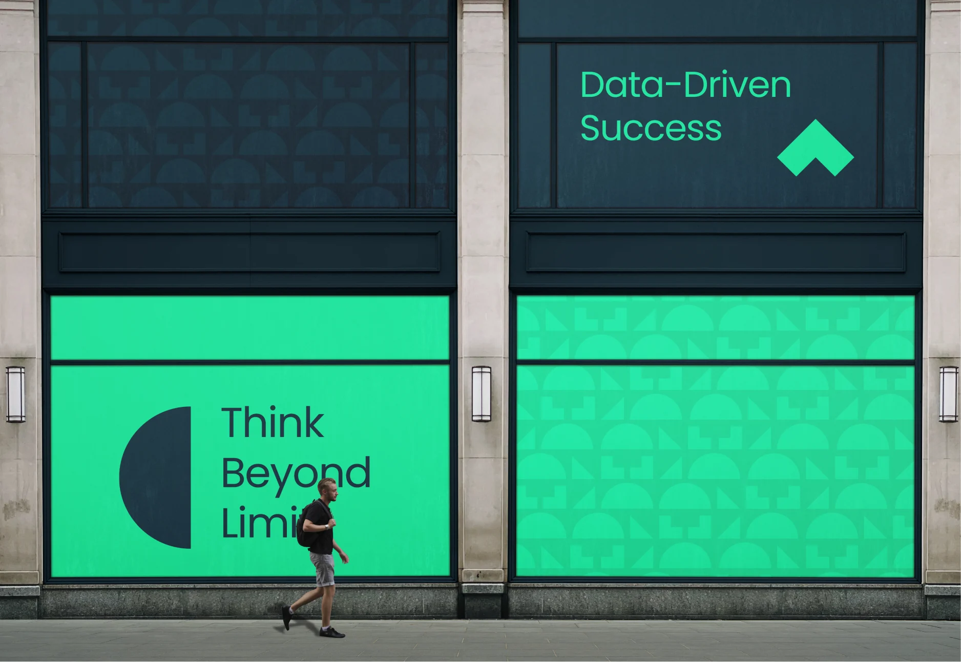 ThinkGrowth window graphics: Think beyond limits, Data-driven success