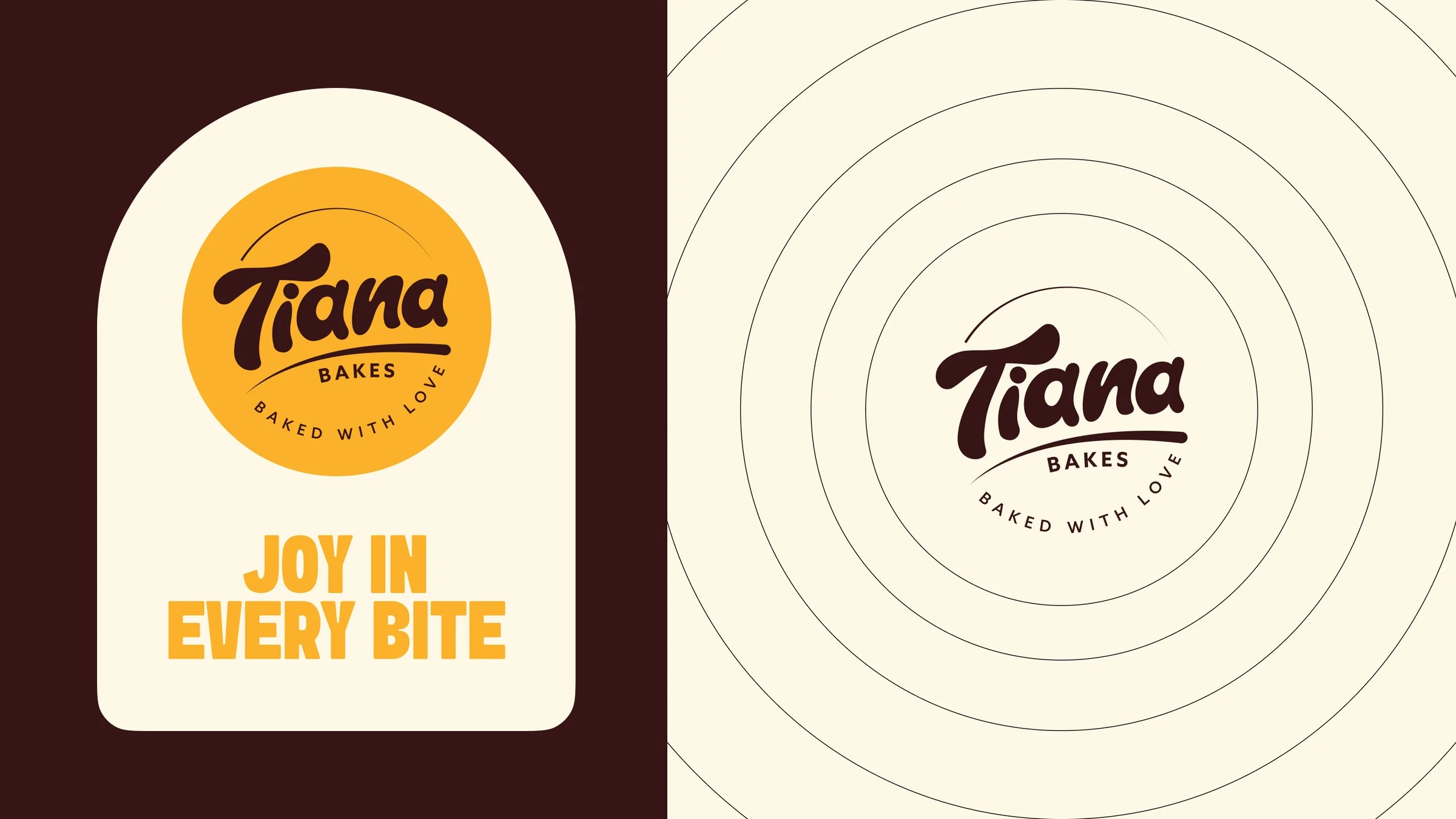 Tiana Bakes badge and Baked with love seal