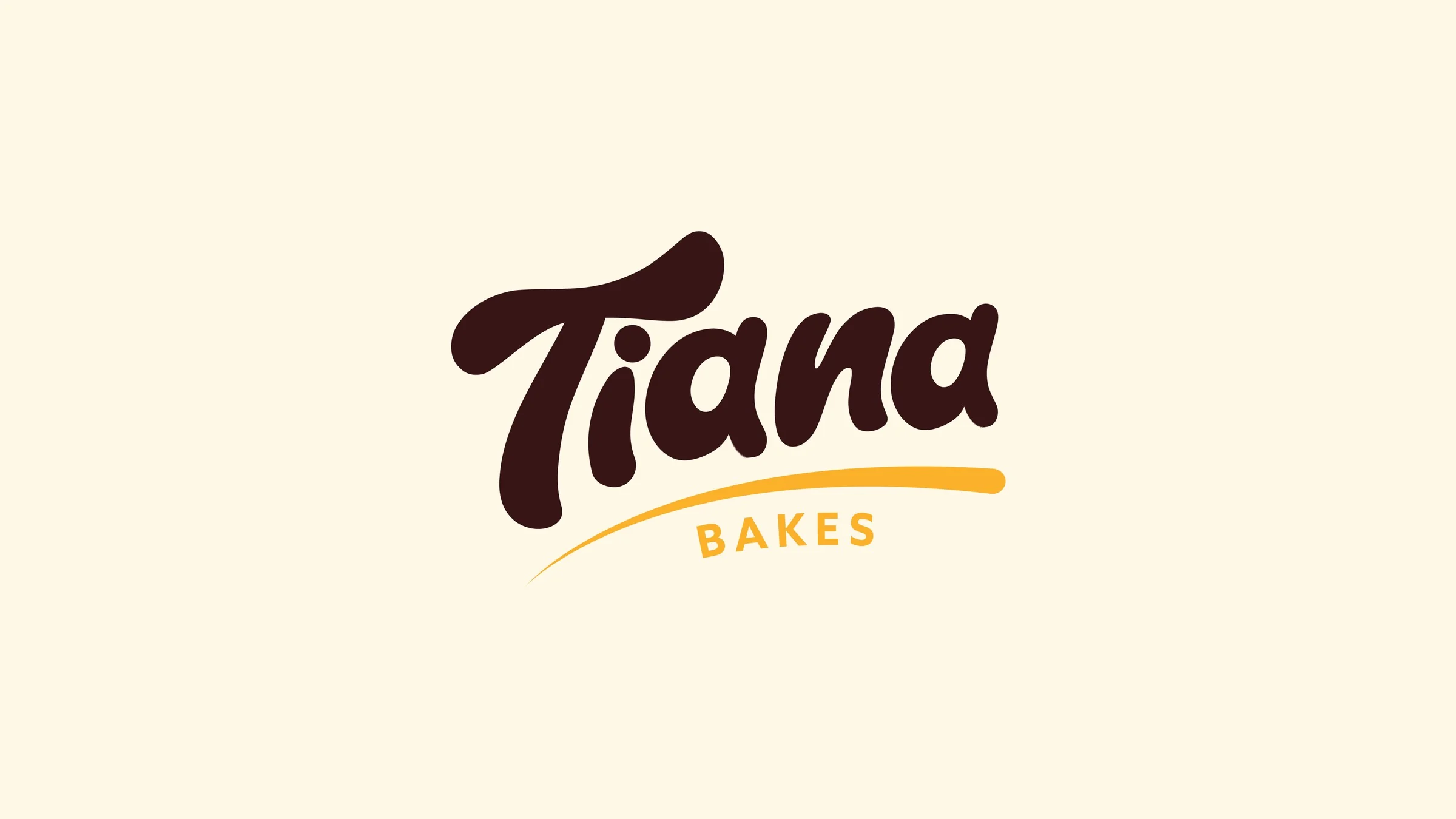 The Tiana Bakes logo on cream